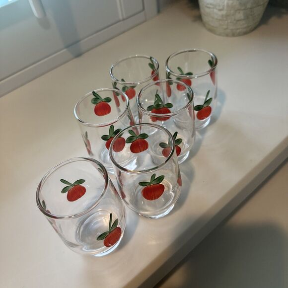 Vintage 7 Piece Set - Juice Pitcher/6 Glasses Hand Painted - Picture 10 of 10